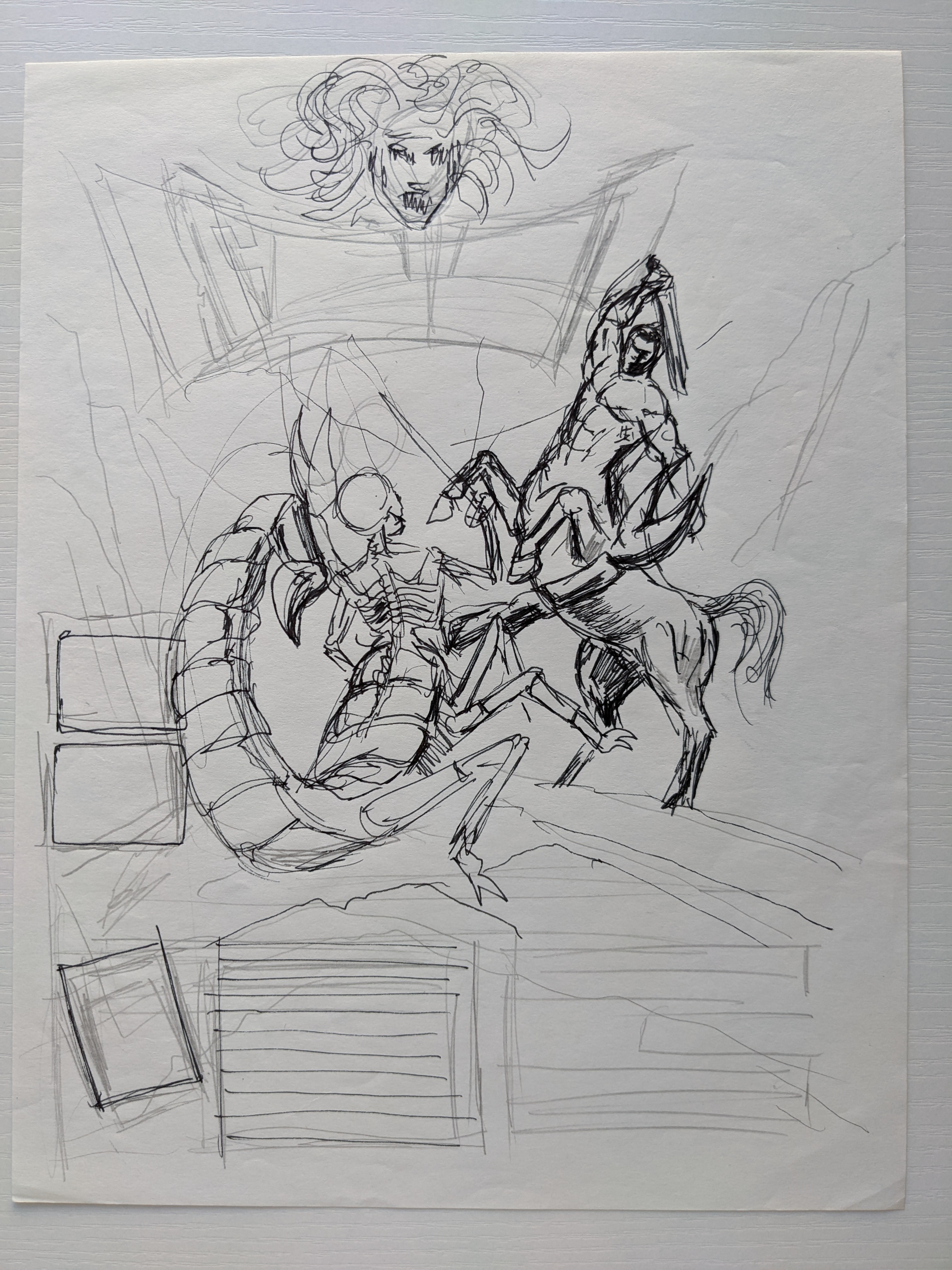 Saint Sword Sega Genesis Promotional Art Preliminary Sketches
