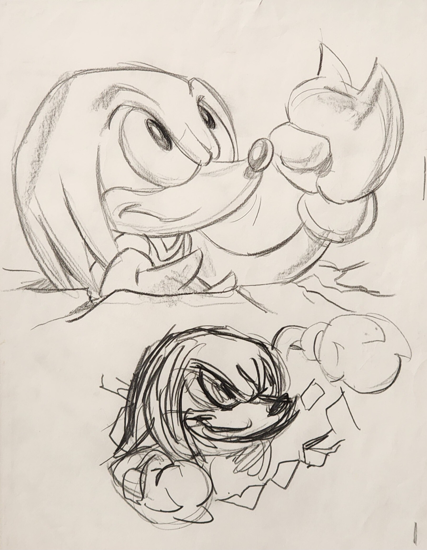 Sonic Triple Trouble - Sega Game Gear - Prelim Cover Sketch