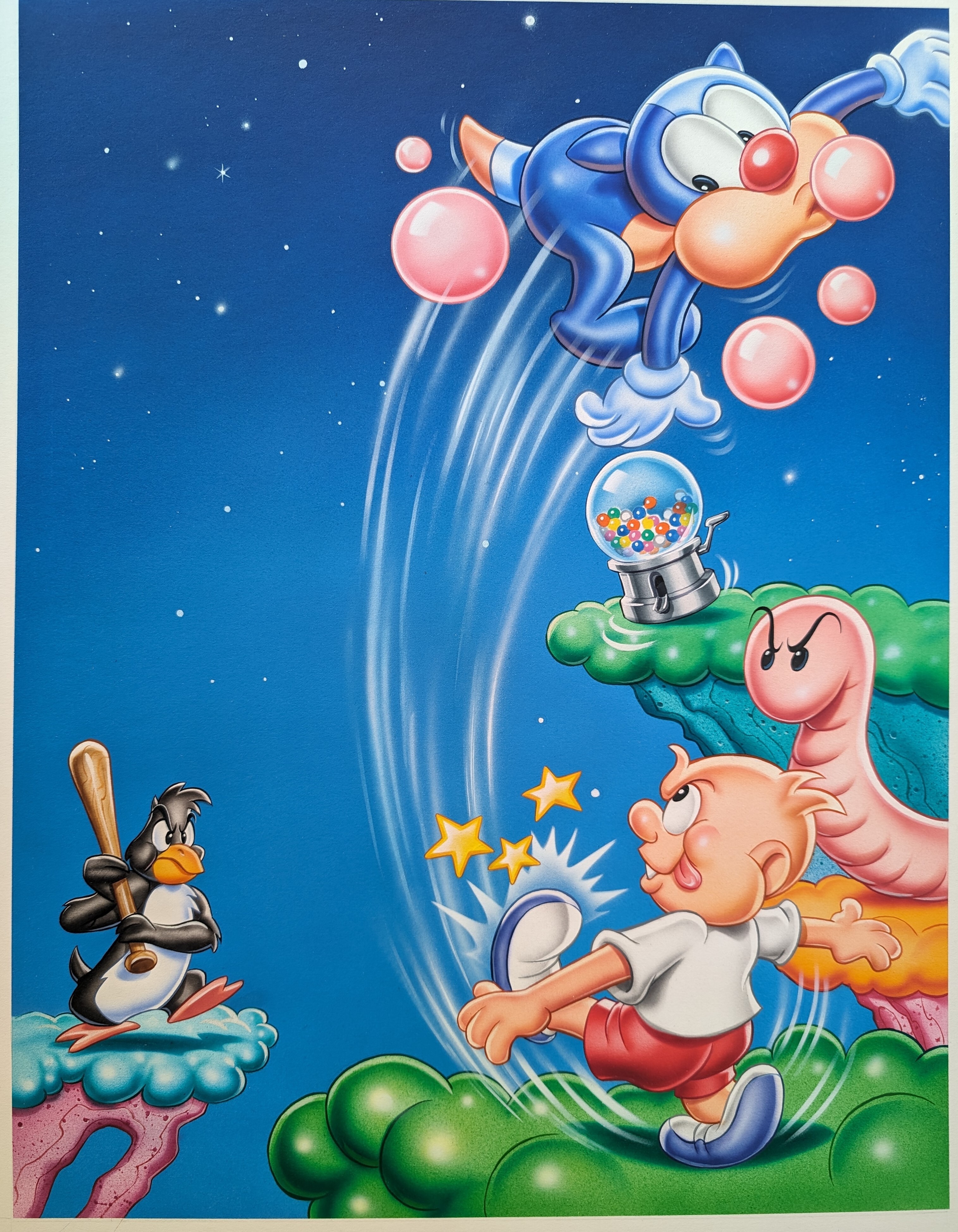 Bubble and Squeak Sega Genesis Promotional Ad Art