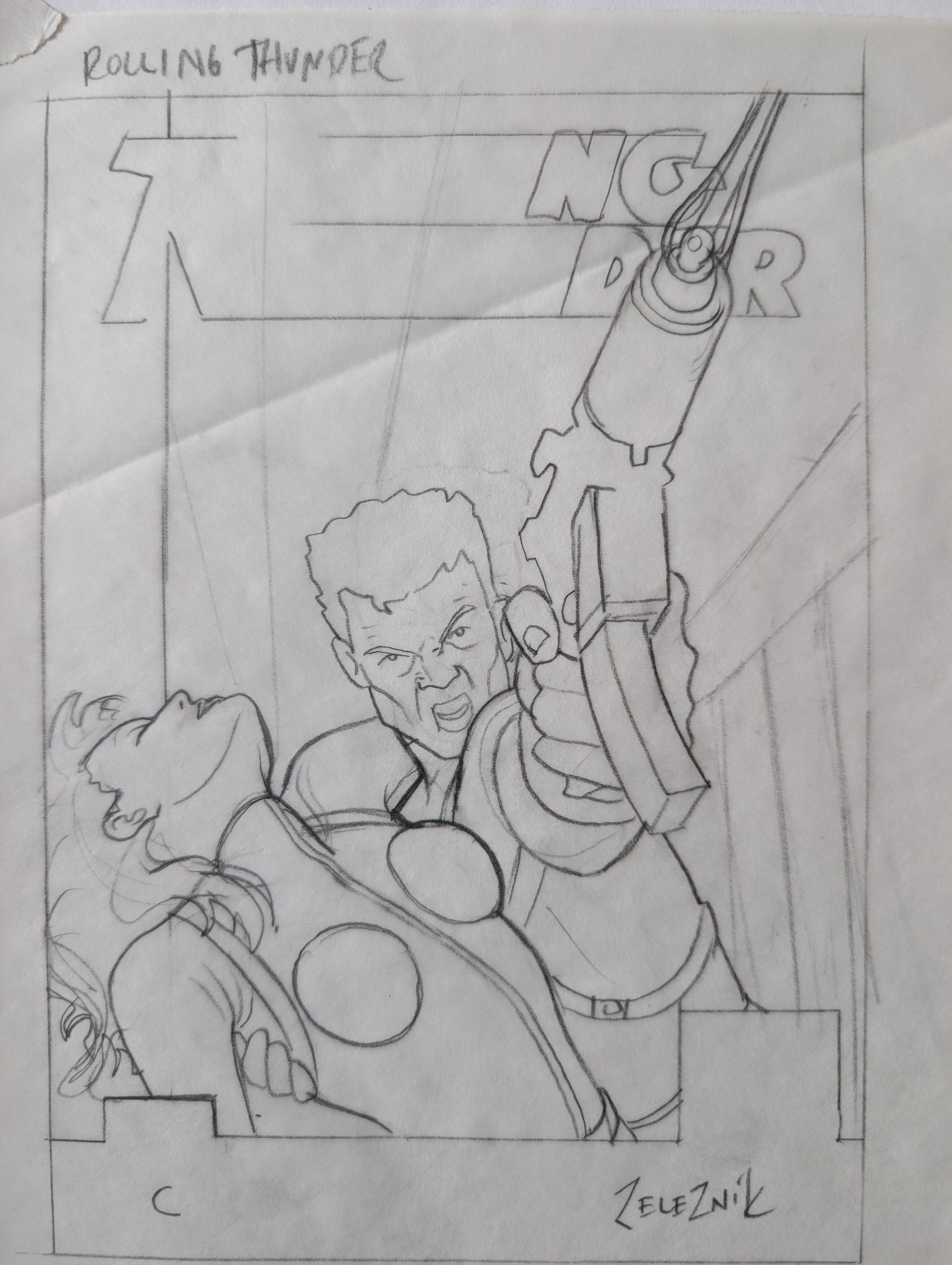 Rolling Thunder Tengen NES Preliminary Box Art