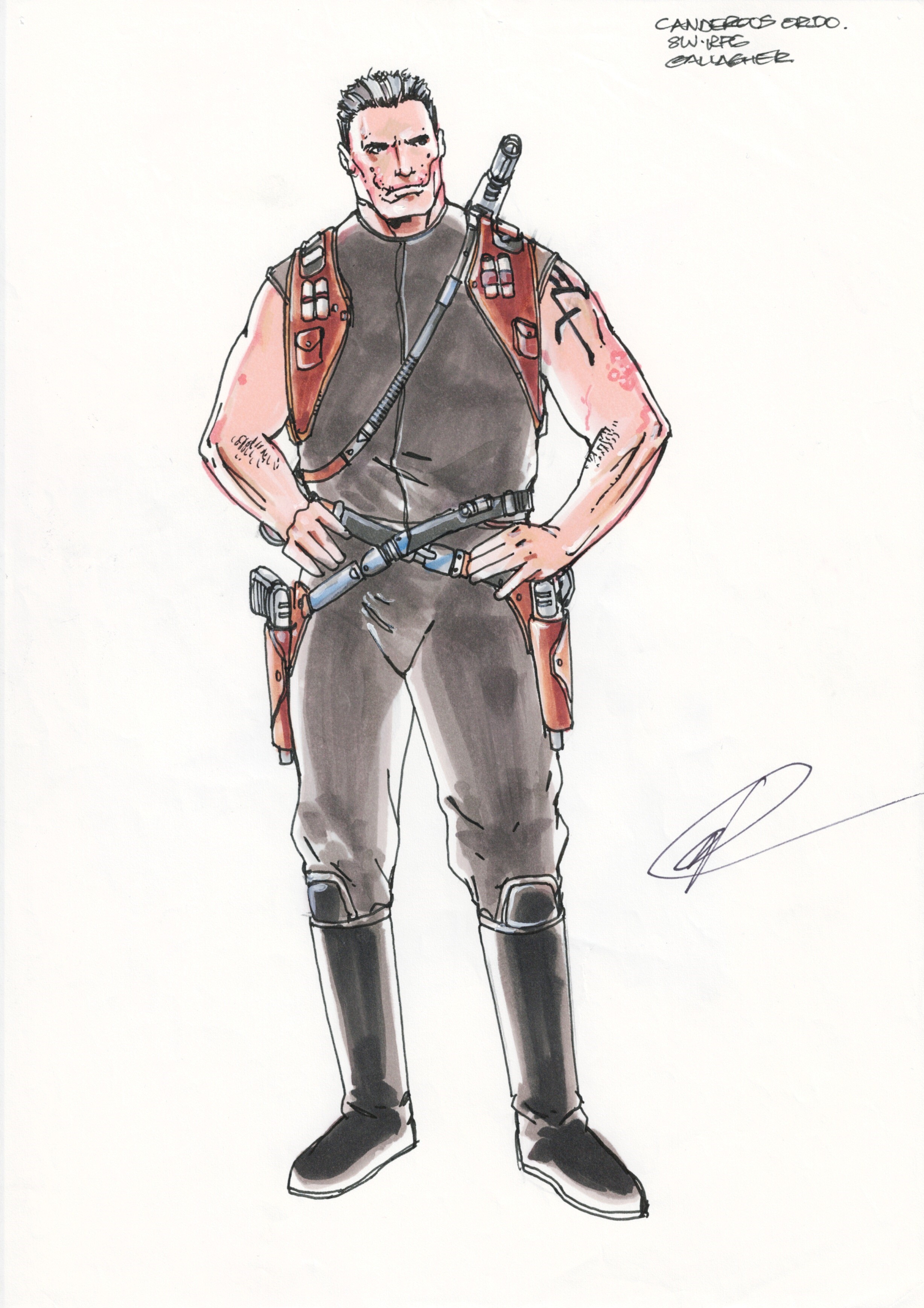 Star Wars: KotOR Concept Original Art - Canderous Ordo